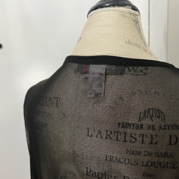 'CURLY GIRL' Sexy Black Sheer Long Sleeve Maxi Cardigan See Through Mesh Size 2X - Picture 8 of 11